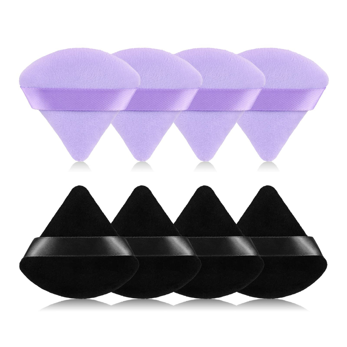RAREIUS 8pcs Triangular Powder Puff set in classic colours