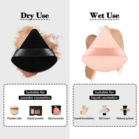 RAREIUS powder puff in hand for makeup application