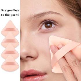 RAREIUS Triangular Powder Puff in classic colours arranged neatly