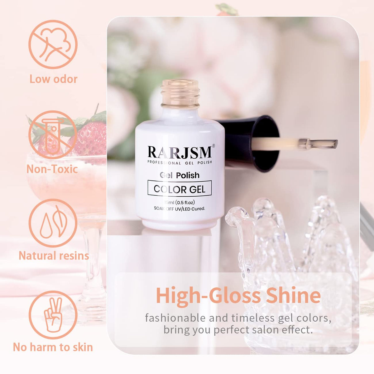 RARJSM Apricot Nude Gel Nail Polish packaging