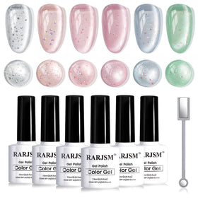 RARJSM Bubble Cat Eye Gel Nail Polish Set 6pcs in packaging