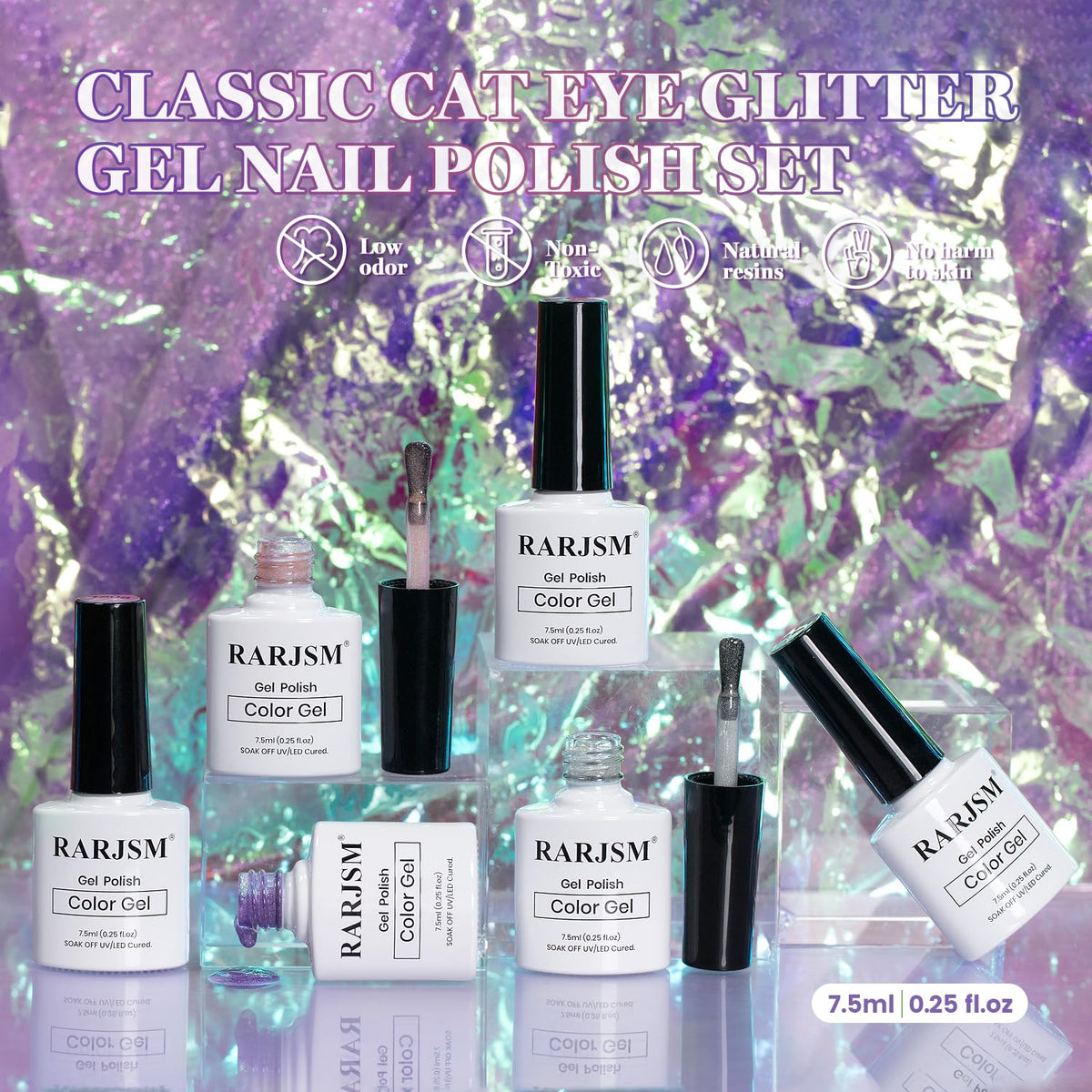 RARJSM Cat Eye Gel Nail Polish Set with magnetic stick