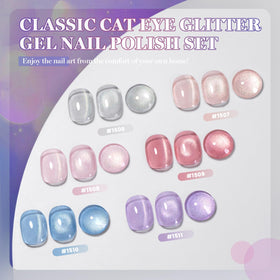 RARJSM Cat Eye Gel Polish bottles arranged in a row