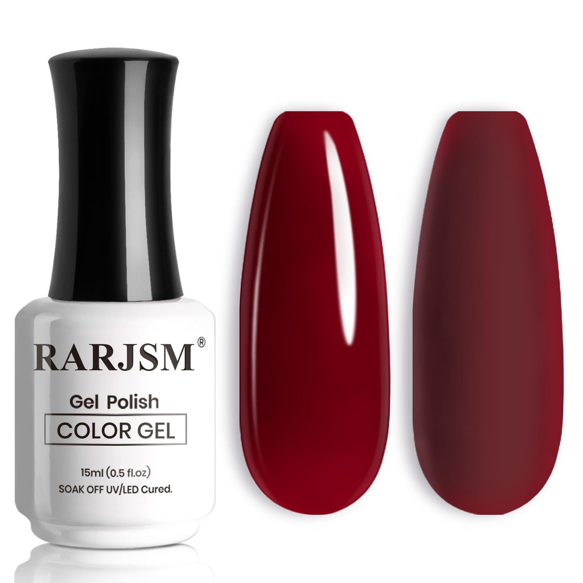 RARJSM Cherry Wine Red Gel Nail Polish 15ml front view