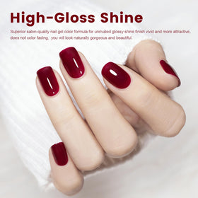 RARJSM Cherry Wine Red Gel Nail Polish applied on nails