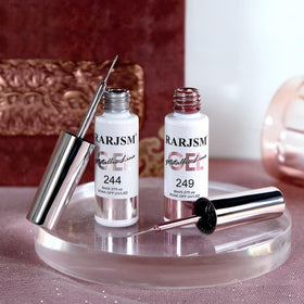 RARJSM Metallic Chrome Gel Liner Nail Art 8ml Silver and Rose Gold applied design