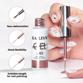 RARJSM Metallic Chrome Gel Liner Nail Art 8ml Silver and Rose Gold side view