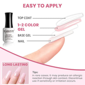 RARJSM Milky Pink Gel Nail Polish 15ML in a nail salon setting