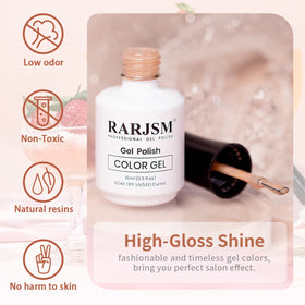 RARJSM Milky Rose Gel Nail Polish 15ml close-up of texture