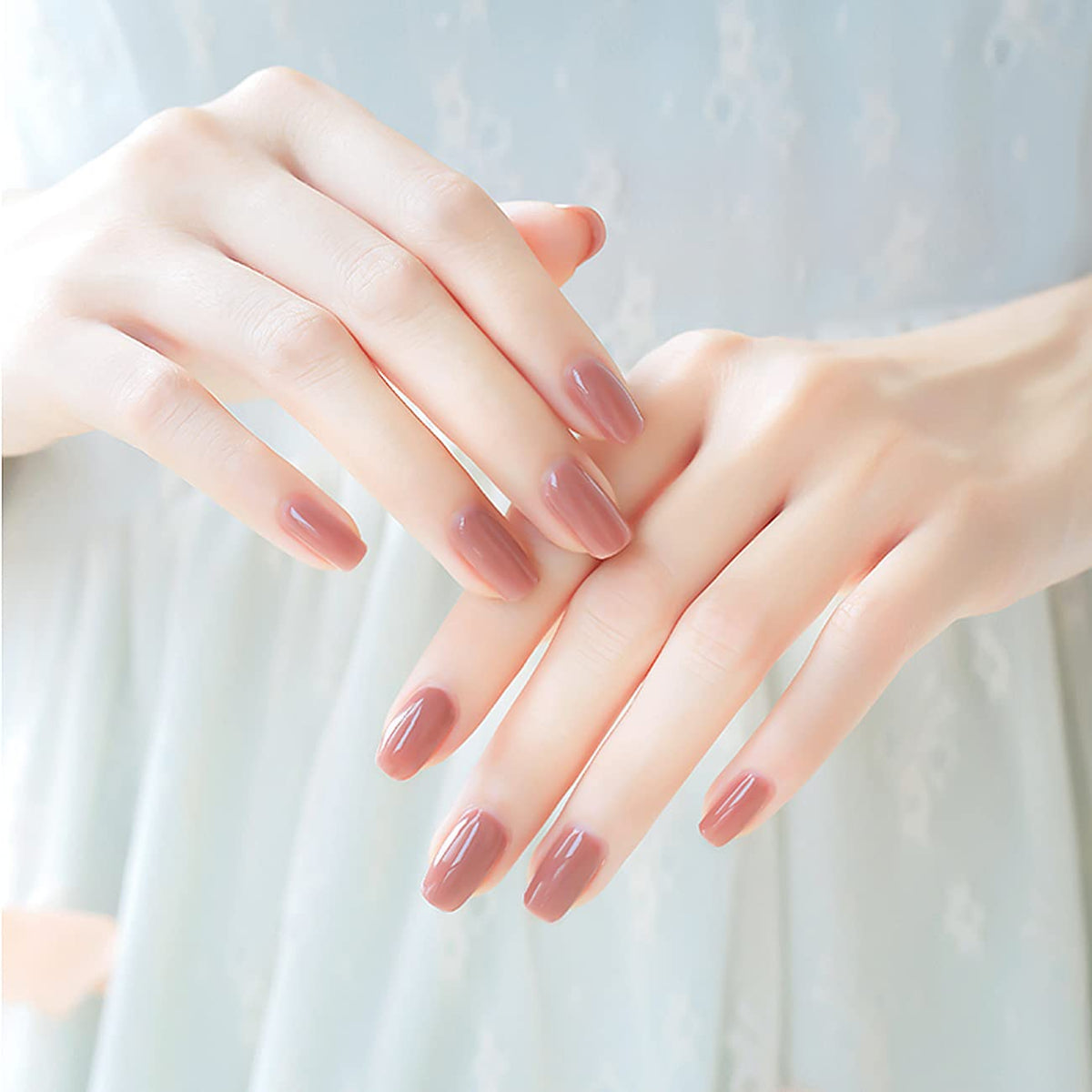 RARJSM Milky Rose Purple Gel Nail Polish application on nails