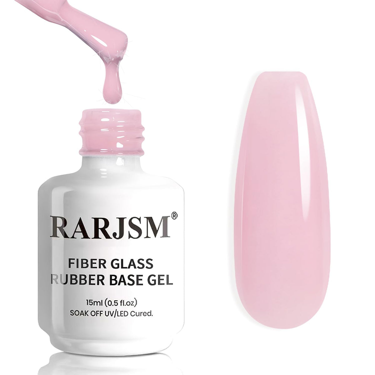 RARJSM Nude Amber Glass Rubber Base Gel Nail Polish front view