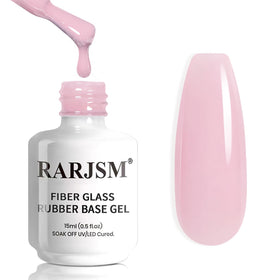RARJSM Nude Amber Glass Rubber Base Gel Nail Polish front view