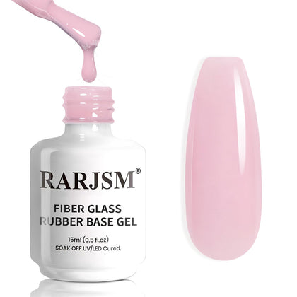 RARJSM Nude Amber Glass Rubber Base Gel Nail Polish front view