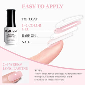 RARJSM Nude Beige Pink Gel Nail Polish 15ml swatch on skin