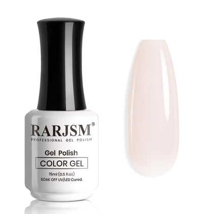 RARJSM Nude Gel Nail Polish 15ml bottle front view in pale pink
