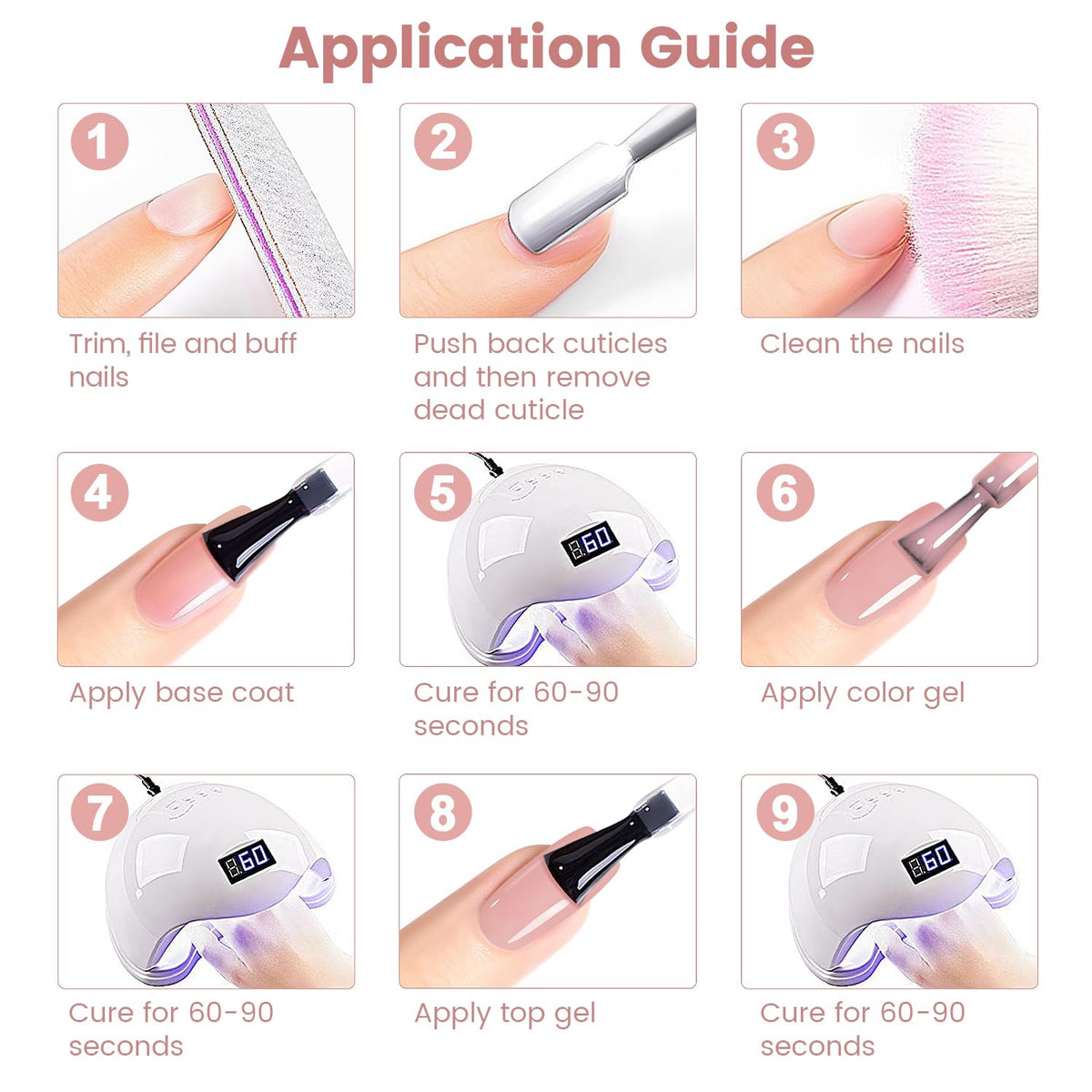 RARJSM Nude Gel Nail Polish 15ml packaging with instructions