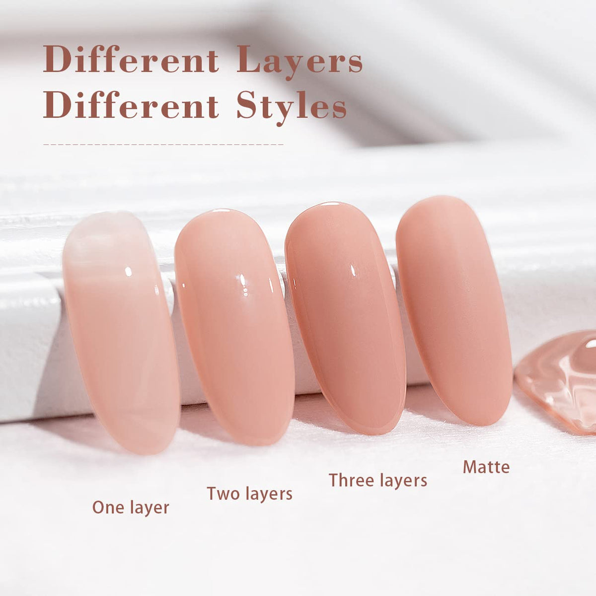 RARJSM Nude Gel Nail Polish 15ml Tea Rose close-up