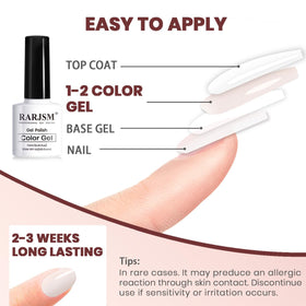 RARJSM Nude Gel Nail Polish application process on nails