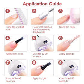 RARJSM Nude Gel Nail Polish Cherry Blossom Pink application process
