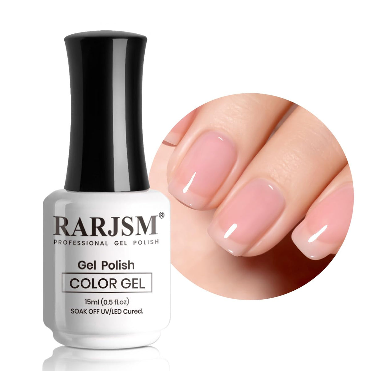 RARJSM Nude Gel Nail Polish Cherry Blossom Pink bottle front view