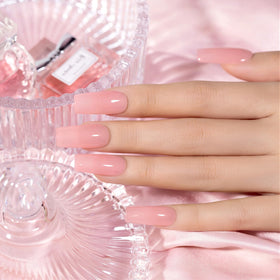 RARJSM Nude Gel Nail Polish Cherry Blossom Pink swatch on nails