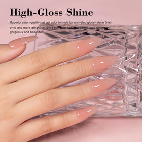 RARJSM Nude Gel Polish application on nails