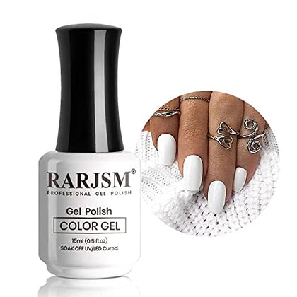 RARJSM Pure White Gel Nail Polish 15ml bottle front view