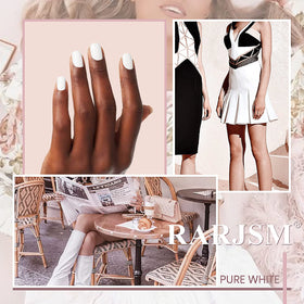 RARJSM Pure White Gel Nail Polish 15ml bottle side view