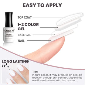 RARJSM Pure White Gel Nail Polish with UV lamp