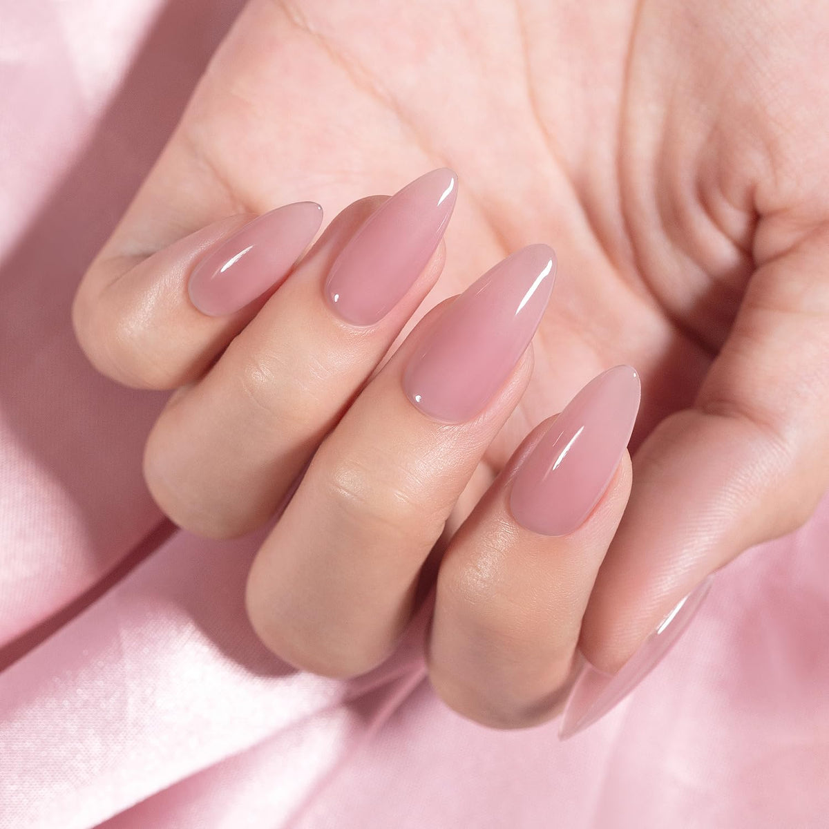 RARJSM Rubber Base Coat Gel Polish 15ml Nude Jelly Pink bottle side view