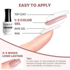 RARJSM Rubber Base Coat Gel Polish 15ml Nude Jelly Pink in salon setting