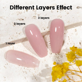 RARJSM Rubber Base Coat Gel Polish 15ml Nude Jelly Pink with manicure tools