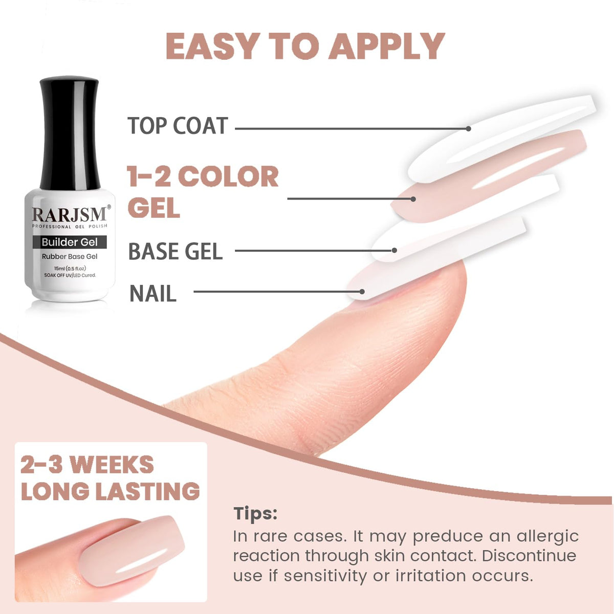 RARJSM Rubber Base Gel Nail Polish packaging