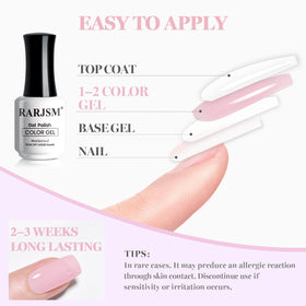 RARJSM Rubber Base Gel Nail Polish with finished manicure