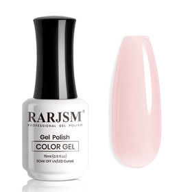 RARJSM Sheer Nude Gel Polish Light Pink bottle front view