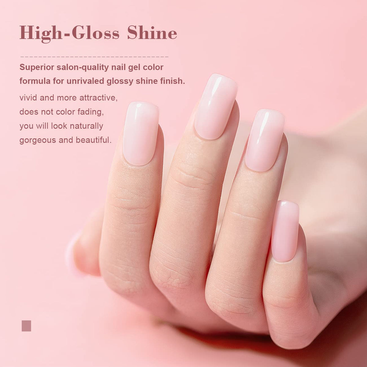 RARJSM Sheer Nude Gel Polish Light Pink bottle side view