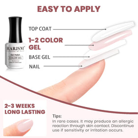 RARJSM Sheer Nude Gel Polish Light Pink with nail tools