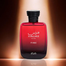 RASASI Hawas Fire Eau De Parfum Spray 100ML close-up of bottle