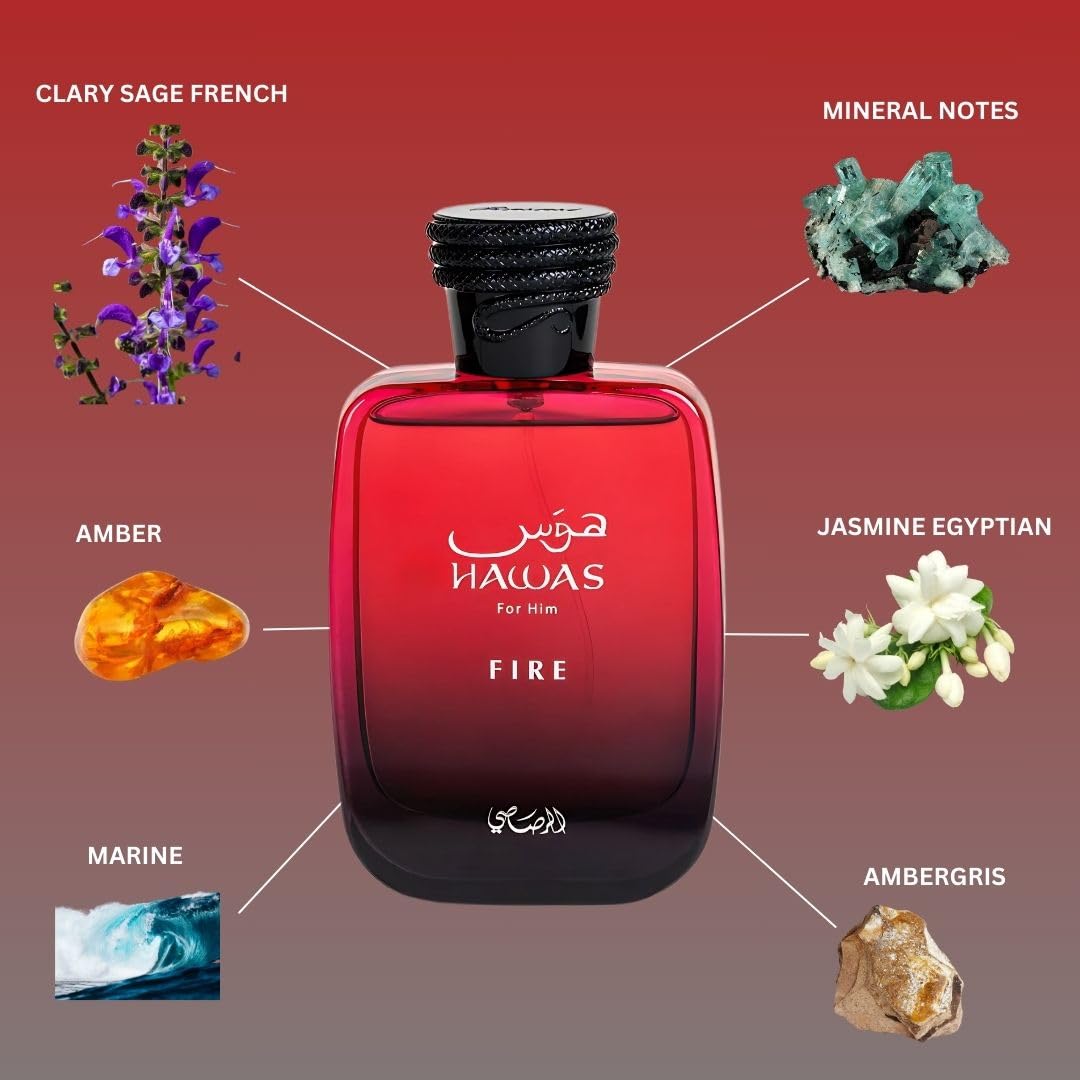 RASASI Hawas Fire Eau De Parfum Spray 100ML top view