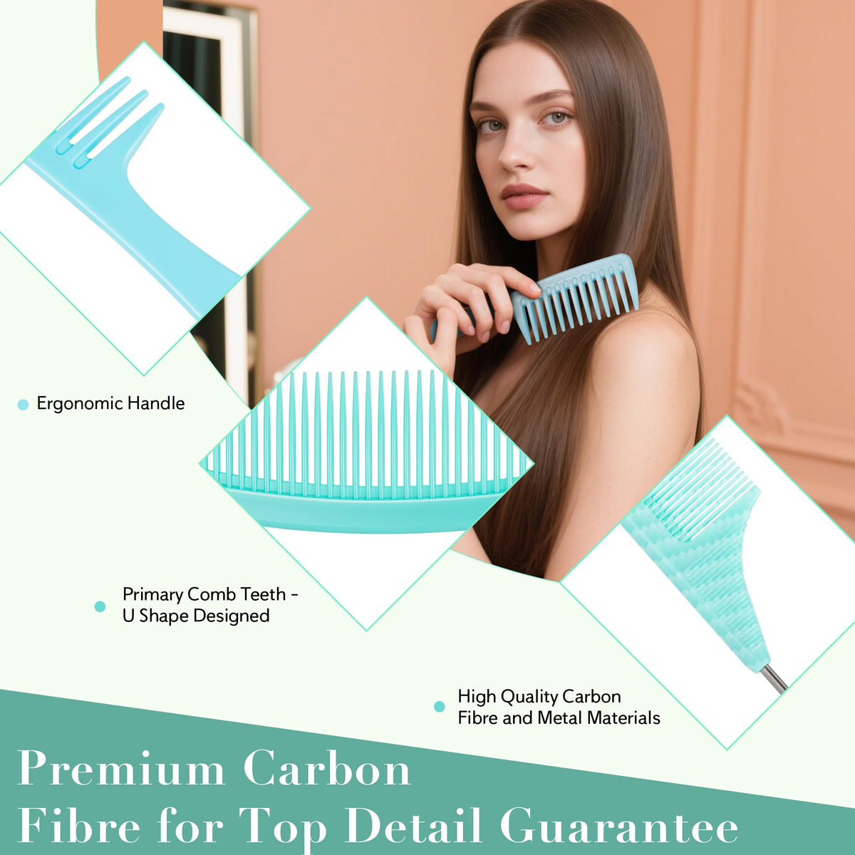 Rat tail fine tooth comb from SALON SILK set