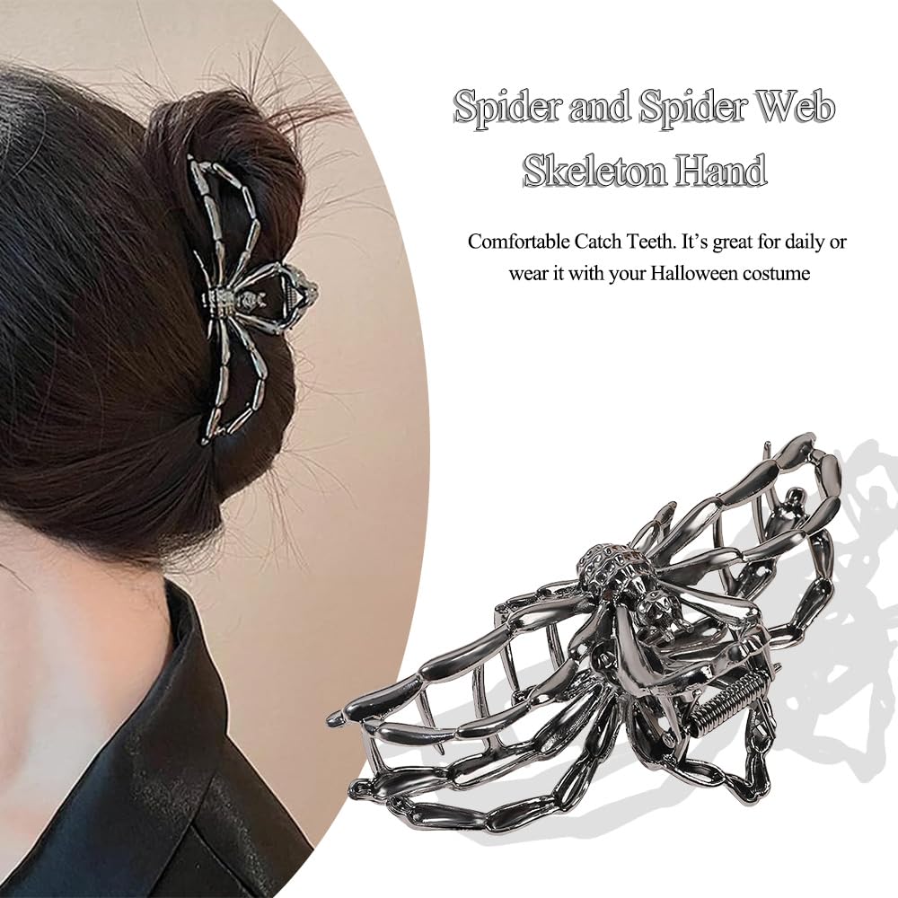 RAUIMOUR spider web hair clip in use