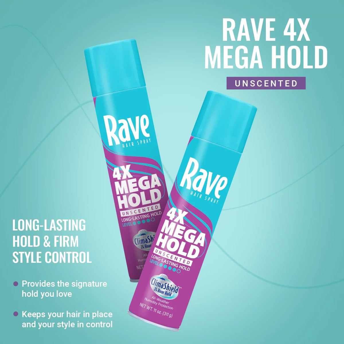 Rave 4X Mega Hairspray in lifestyle setting