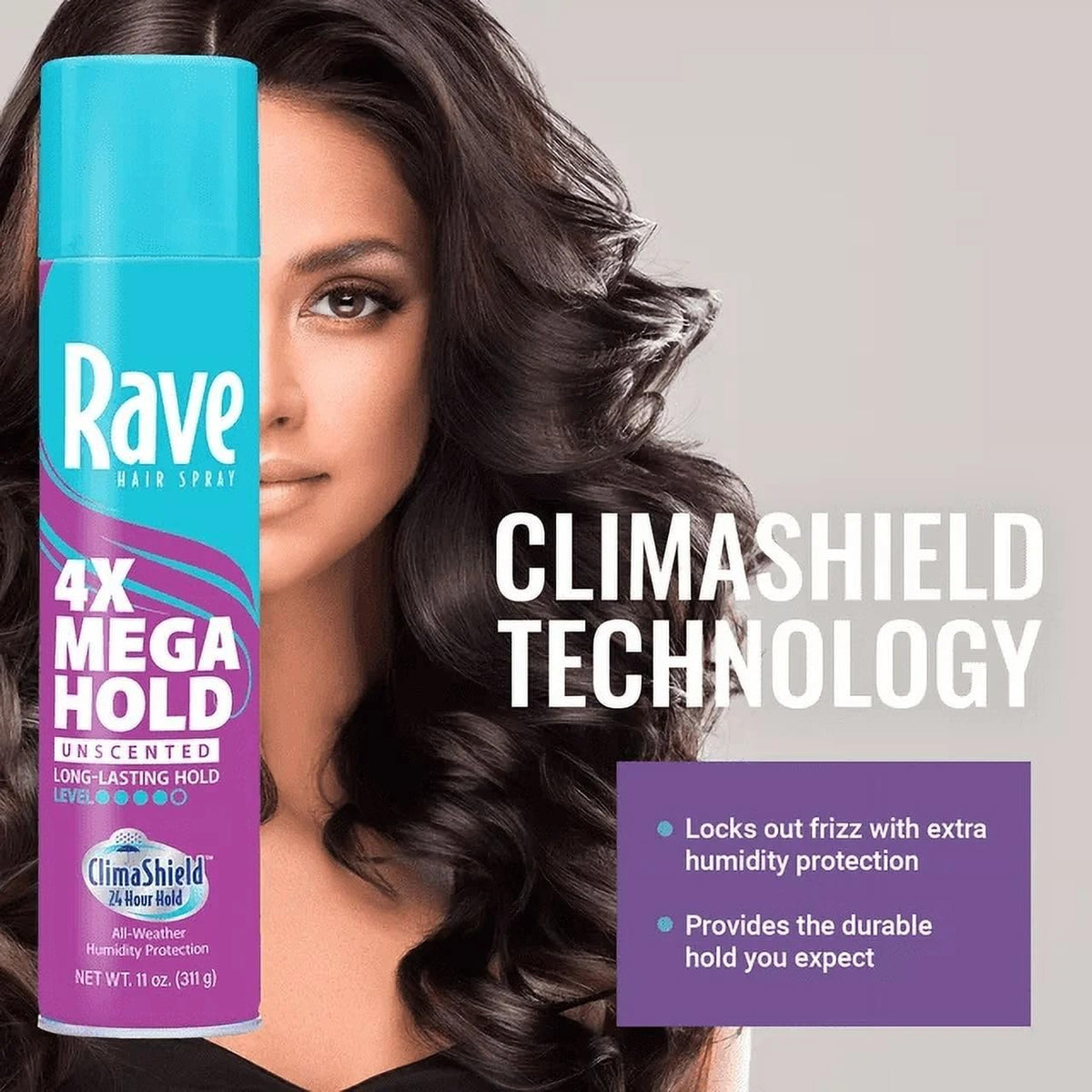 Rave 4X Mega Hairspray top view showing nozzle
