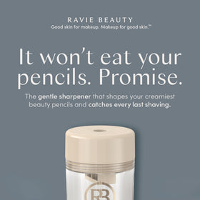 Ravie Beauty sharpener showing precision tip for lip liner