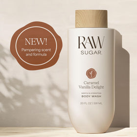 RAW SUGAR Caramel Vanilla Delight Body Wash 20 Fl Oz back view