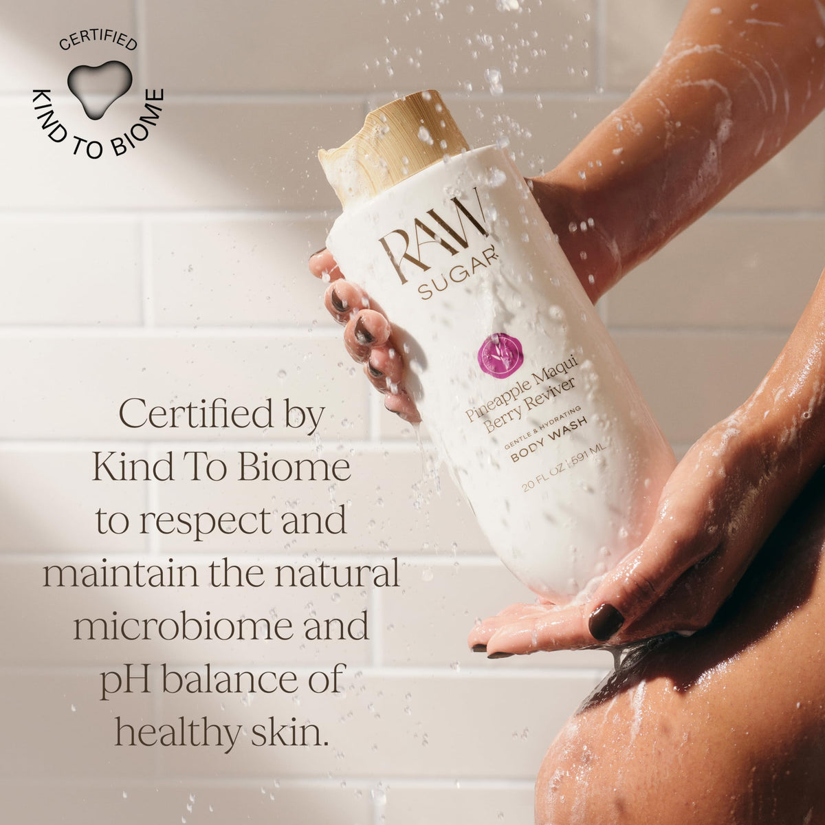 RAW SUGAR Green Tea Aloe Soother Body Wash lifestyle scene