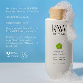 RAW SUGAR Green Tea Aloe Soother Body Wash packaging