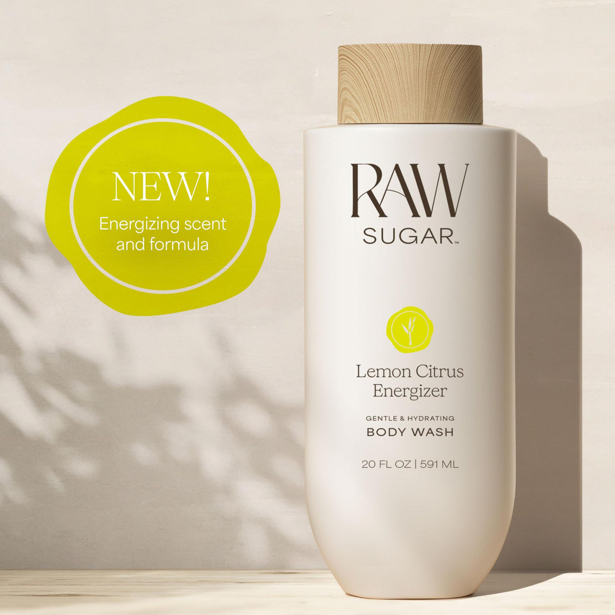 RAW SUGAR Lemon Citrus Energizer Body Wash back view