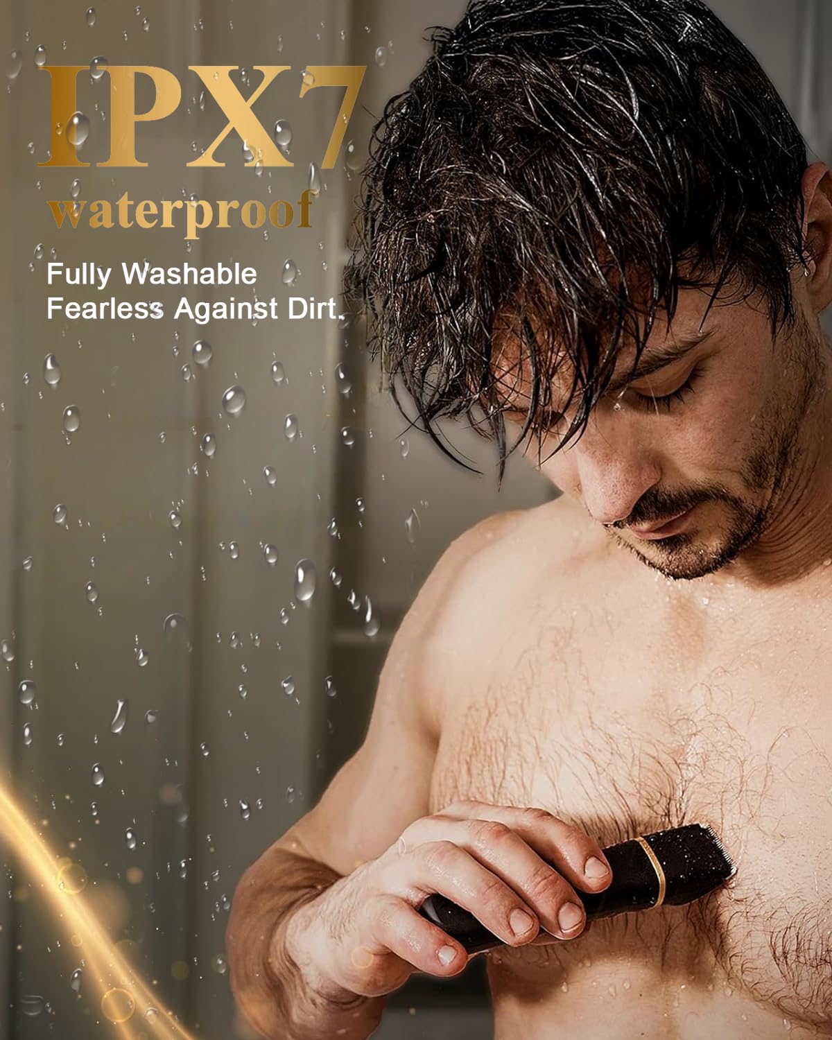 RAXMETRY Beard Trimmer with water droplets for waterproof feature