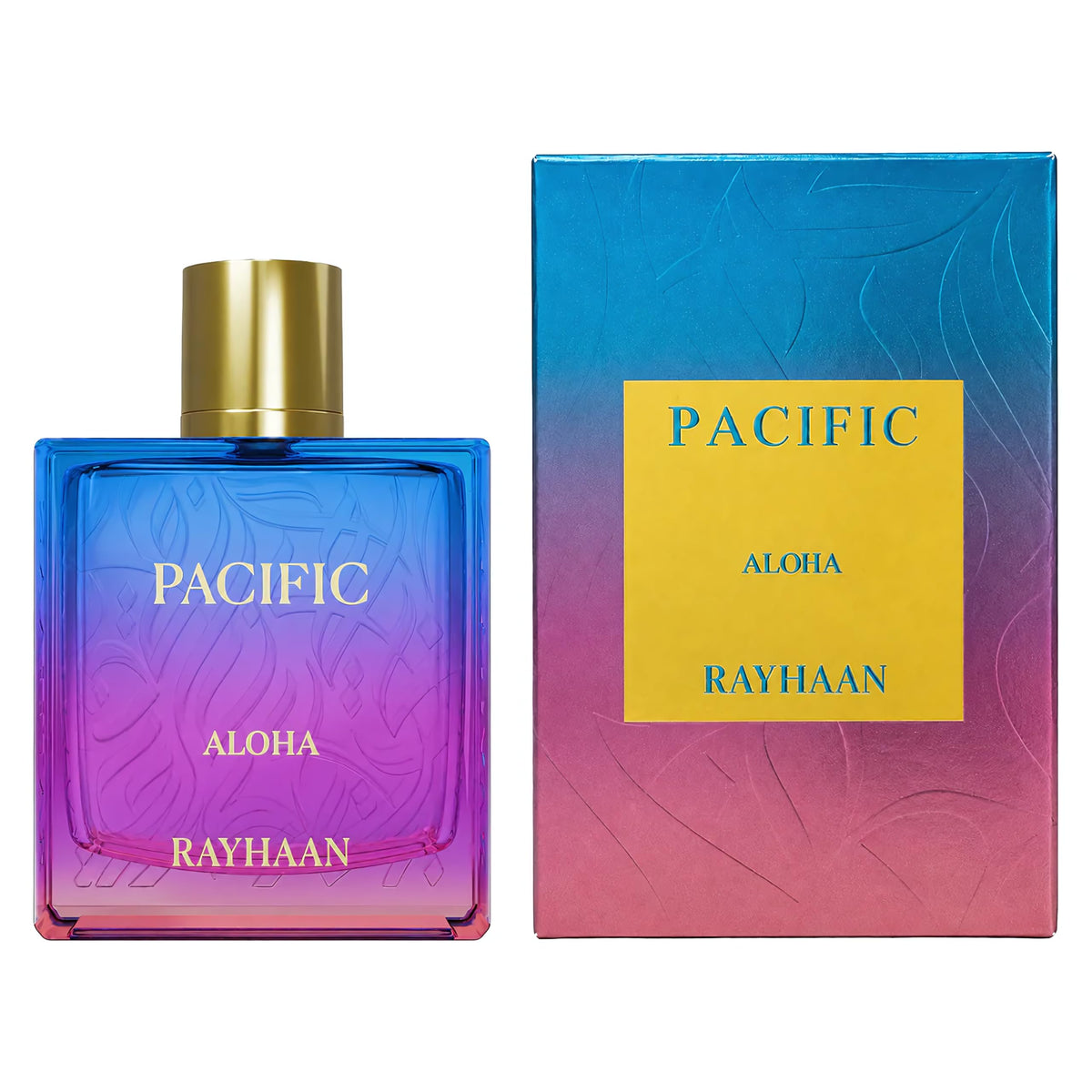 RAYHAAN Pacific Aloha bottle with tropical background